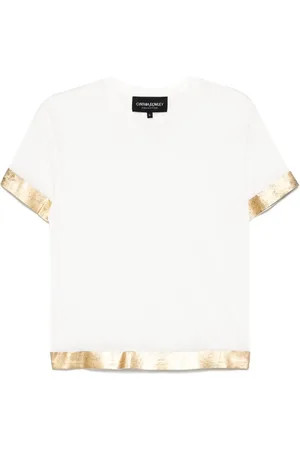 Cynthia Rowley Camiseta con dobladillo brillante