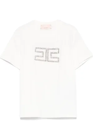 Elisabetta Franchi Camiseta con detalles de cristal