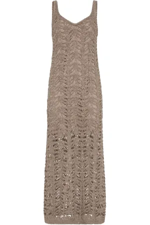 Brunello Cucinelli Vestido con motivo de encaje