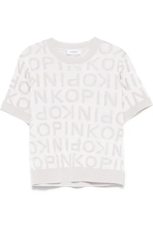 Pinko Camiseta con logo en jacquard