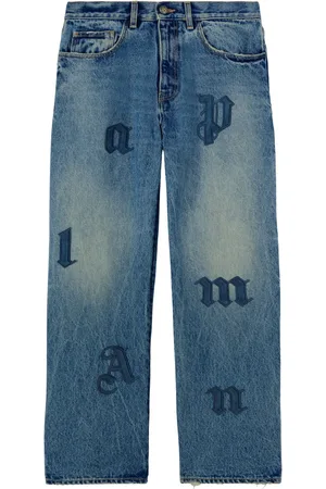 Palm Angels Vaqueros rectos con parche del logo
