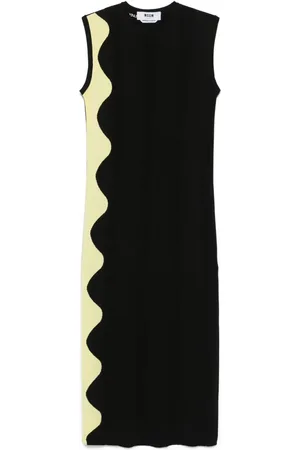 Msgm Vestido largo con motivo de ondas