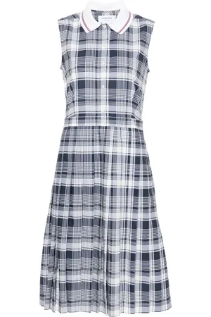 Thom Browne Vestido camisero a cuadros