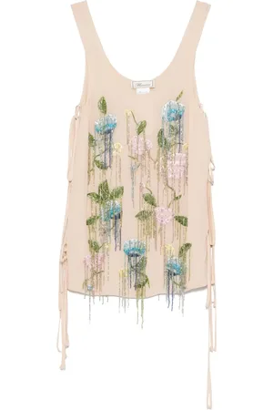 BLUMARINE Top con borlas y cuentas