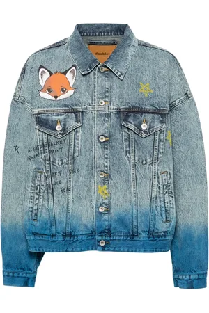 DOUBLET Chaqueta vaquera con motivo anime pintado a mano