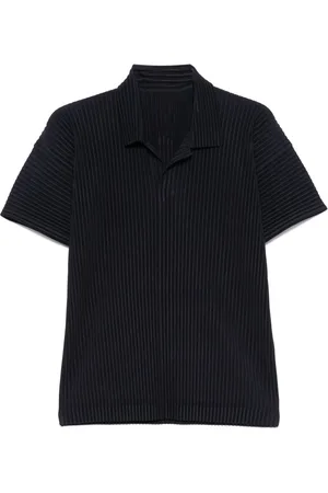 Issey Miyake Polo con detalles plisados