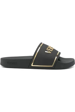 VERSACE Sandalias con logo en relieve