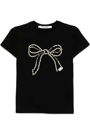 KIMHEKIM Camiseta con detalle de perlas artificiales