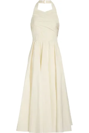 Patou Vestido largo de falla con cuello halter