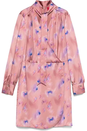 HUGO BOSS Vestido corto con estampado de mariposas