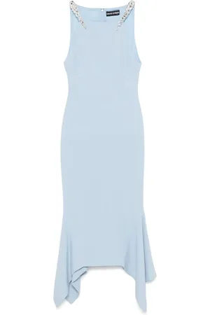 DAVID KOMA Vestido midi con aplique de cristales