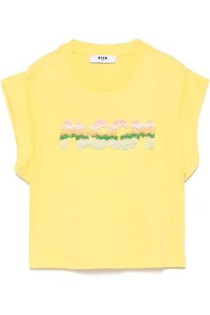 Msgm Camiseta con logo de cuentas