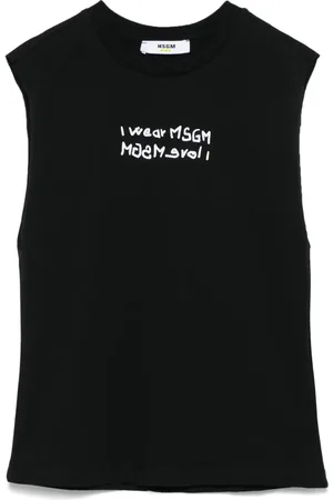 Msgm Top sin mangas con texto estampado