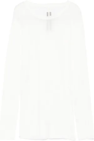 Rick Owens Camiseta de canalé con manga larga