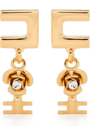 Elisabetta Franchi Pendientes Micro con charm de rosa