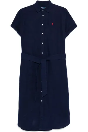 Ralph Lauren Vestido Oxford midi con cinturón