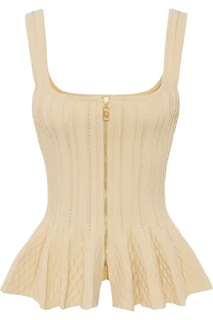 Elisabetta Franchi Top de punto con peplum