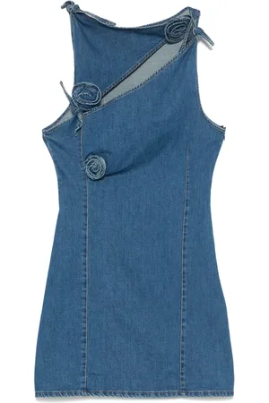 COPERNI Vestido corto asimétrico con detalle de flor