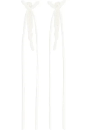 Simone Rocha Pendientes slim con lazo