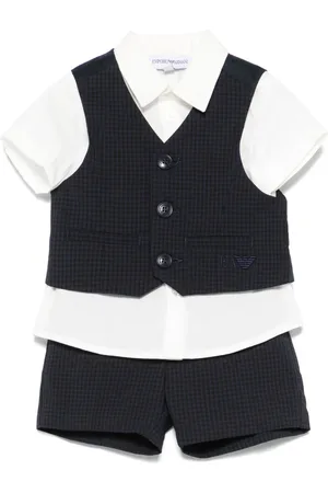 Emporio Armani Conjunto con bermudas y cuadros mini