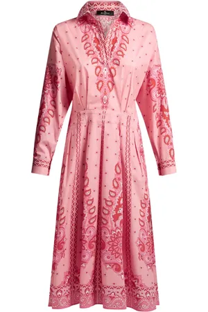 Etro Vestido camisero con motivo de cachemira