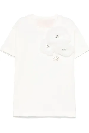 MISS BLUMARINE Camiseta con aplique floral