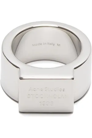 Acne Studios Anillo de sello con logo grabado