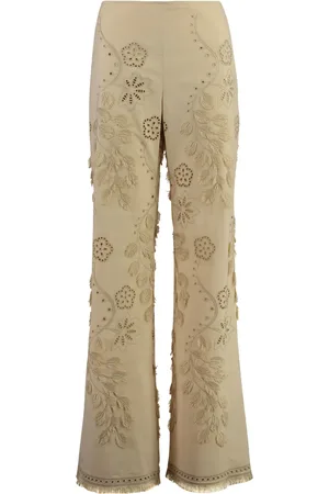Alberta Ferretti Pantalones acampanados bordados