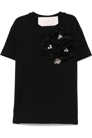 MISS BLUMARINE Camiseta con aplique floral