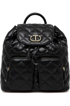 Twin-Set Mochila acolchada con placa del logo