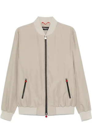 Kiton Chaqueta bómber con ribete de canalé