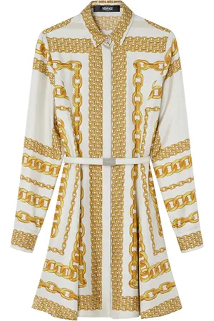 VERSACE Vestido camisero Treasure midi de seda