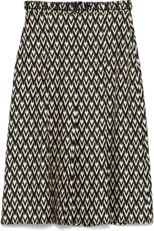 VALENTINO GARAVANI Falda midi con logo estampado