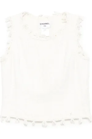 CHANEL Top sin mangas de tweed 2005