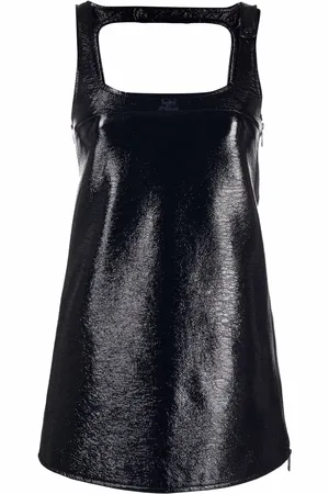 Courrèges Vestido corto de vinilo sin mangas