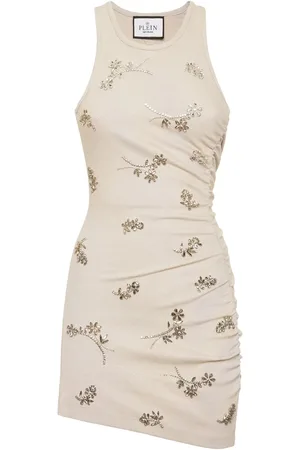 Philipp Plein Vestido corto con apliques florales