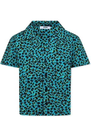 Msgm Camisa con motivo de leopardo