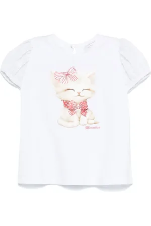 MONNALISA Camiseta con gato estampado