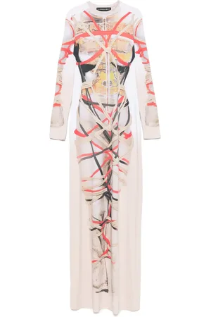 Y / PROJECT Vestido largo con motivo trompe l