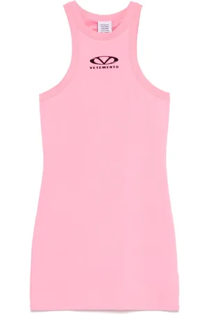 Vetements Vestido corto con logo estampado