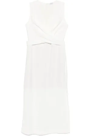 Brunello Cucinelli Vestido midi cruzado