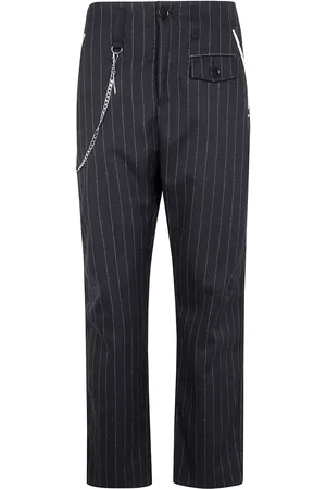 High Pantalones rectos a rayas