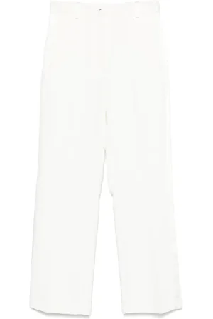 Elisabetta Franchi Pantalones de crepé con franjas de satén