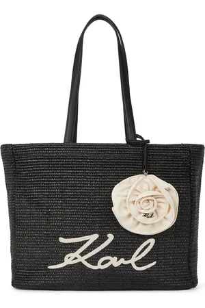 Karl Lagerfeld Bolso shopper Signature con aplique floral