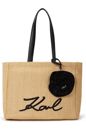 Karl Lagerfeld Bolso shopper Signature con aplique floral