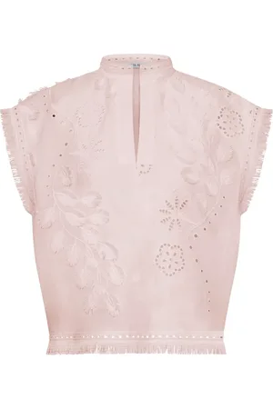 Alberta Ferretti Top con bordado floral