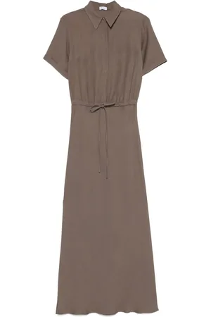 Brunello Cucinelli Vestido largo de twill
