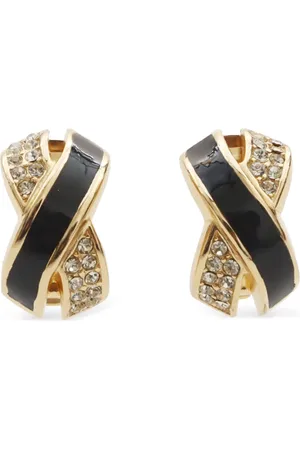Dior Pendientes de clip con strass 1990-2000