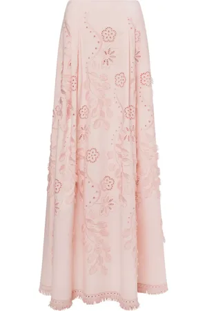 Alberta Ferretti Falda con bordado floral