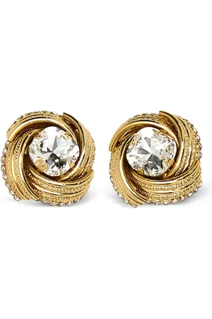 Alessandra Rich Pendientes con detalles de cristales